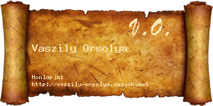 Vaszily Orsolya névjegykártya